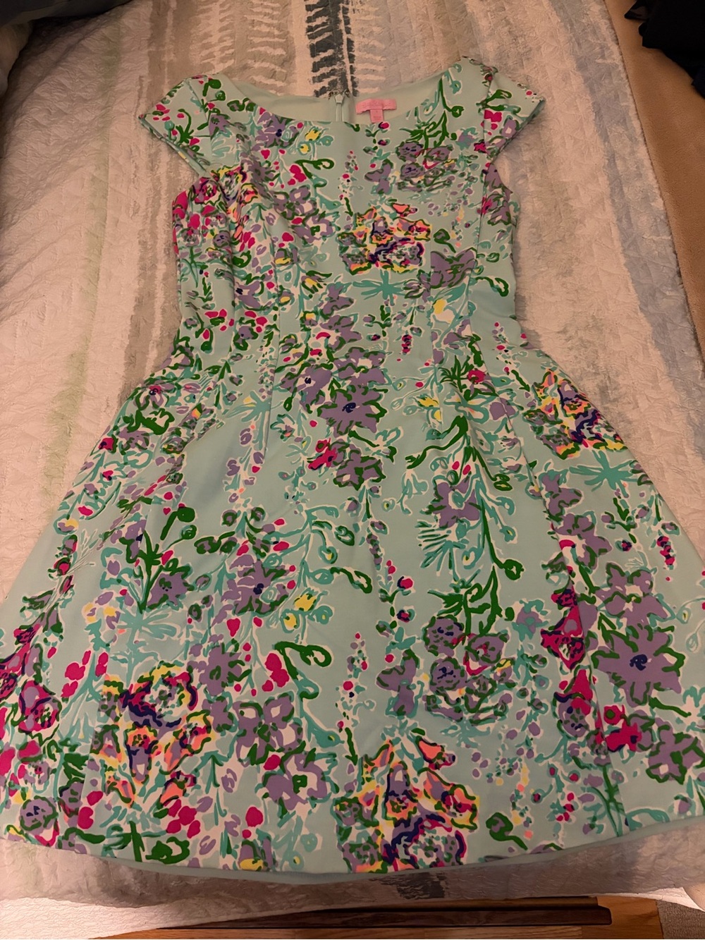 Lilly Pulitzer Mint Floral Fit-and-Flare Dress - Mint Multi